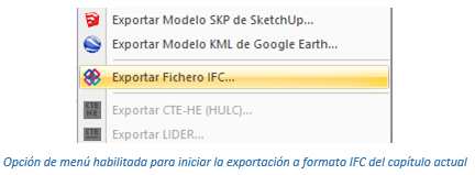 Exportar fichero IFC